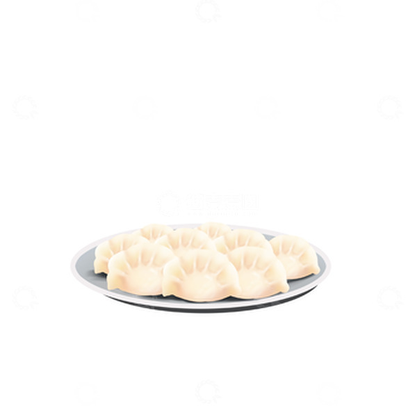 源文件下载【趣麦麦图】-白色日常一盘饺子春节元素手绘图