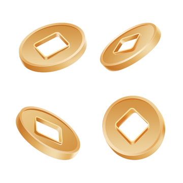 金色电商春节元素金币铜钱