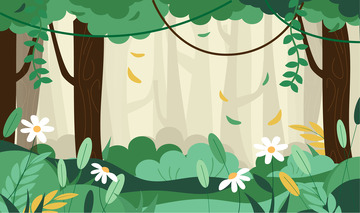 绿色小清新森林户外风景探险banner