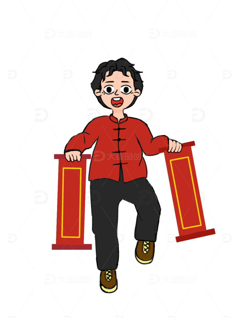 拿着横幅的小孩