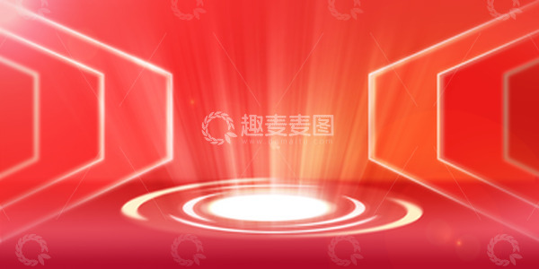 源文件下载【趣麦麦图】红色发光炫酷过年电商海报背景