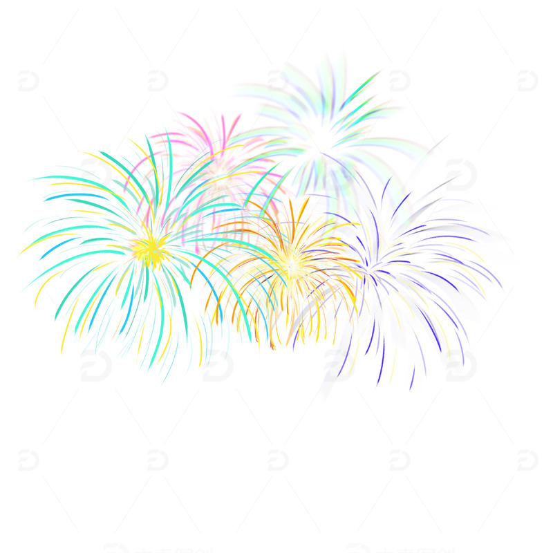 源文件下载【趣麦麦图】手绘春节烟花