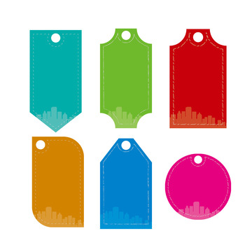 矢量彩色书签标签贺卡