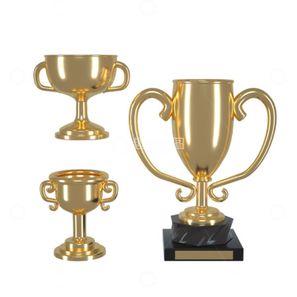 源文件下载【趣麦麦图】-金色金属简约年会奖杯颁奖元素