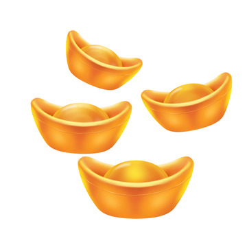 金色元宝手绘图