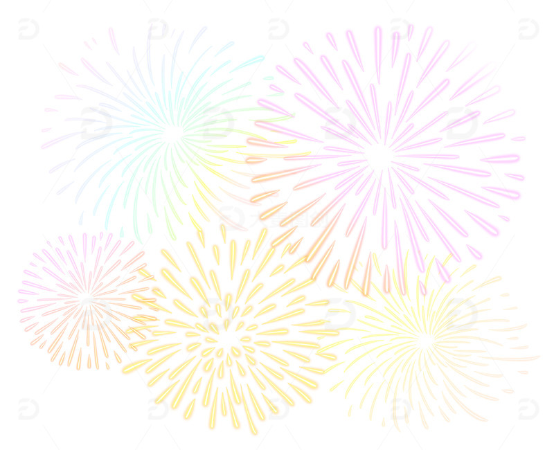 源文件下载【趣麦麦图】手绘春节喜庆热闹氛围感烟花海报装饰元素