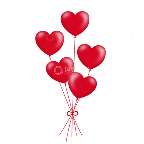 源文件下载【趣麦麦图】红色手绘爱心气球漂浮元素