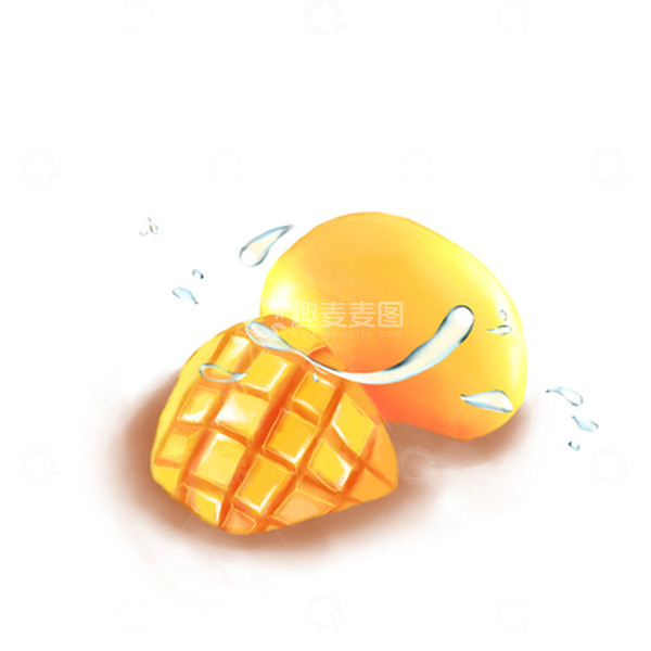 源文件下载【趣麦麦图】金黄色水果芒果手绘图