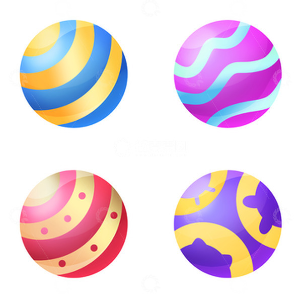 源文件下载【趣麦麦图】多色活力圆球漂浮元素