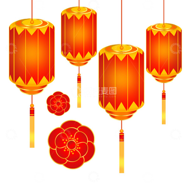 源文件下载【趣麦麦图】红色春节装饰灯笼