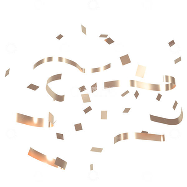 源文件下载【趣麦麦图】金色金属电商漂浮3D丝带彩带