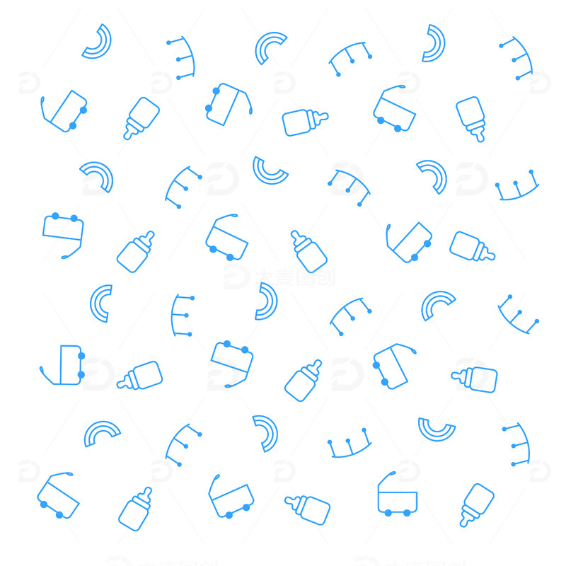 小清新电商婴儿漂浮元素