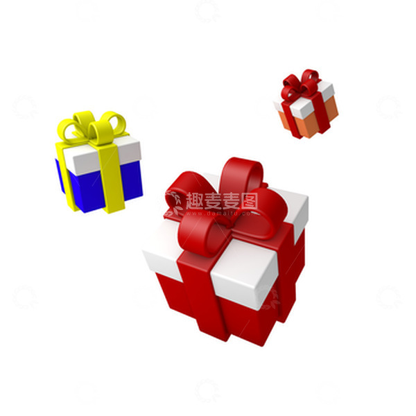源文件下载【趣麦麦图】电商促销喜庆节日3D礼盒彩球漂浮装饰