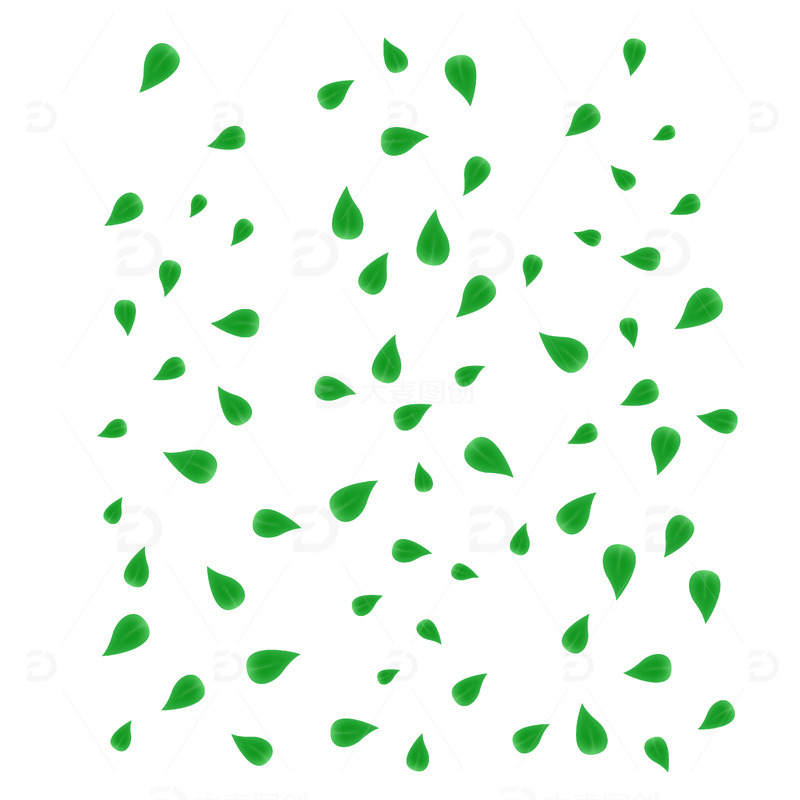 小清新树叶漂浮元素