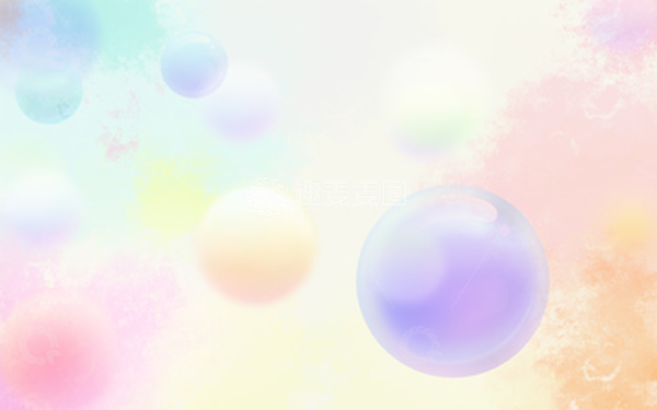 源文件下载【趣麦麦图】球形玻璃体水彩渲染背景图
