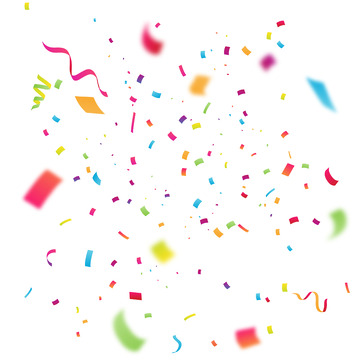 彩色节日喜庆飘彩带矢量漂浮元素