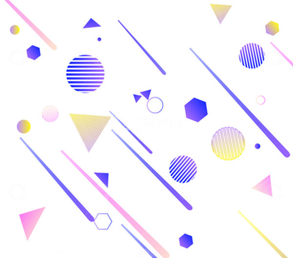 源文件下载【趣麦麦图】漂浮几何元素