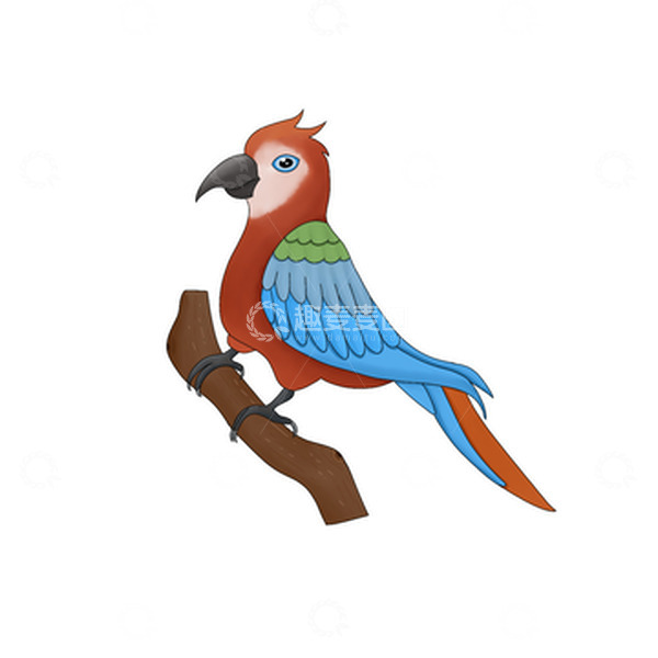 源文件下载【趣麦麦图】动物元素插画卡通撞色小鸟宠物