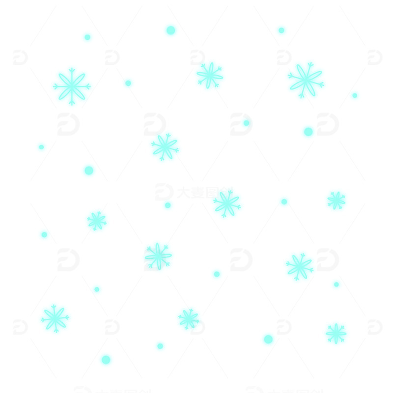 小清新电商雪花漂浮元素