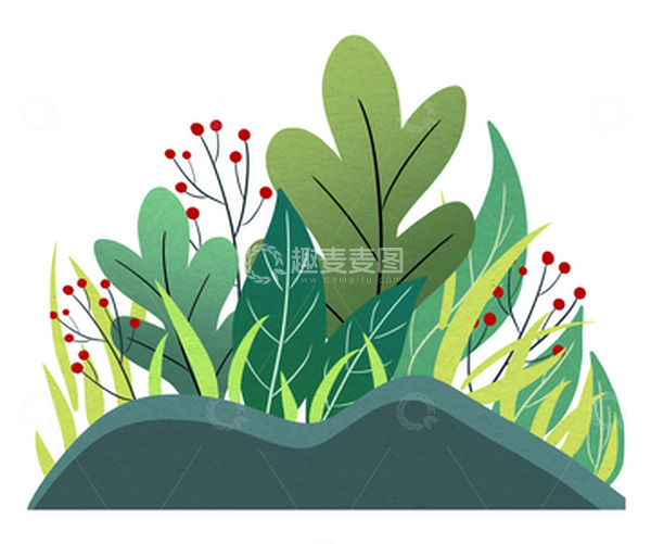 源文件下载【趣麦麦图】绿色花草植物草丛