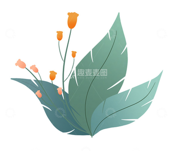 源文件下载【趣麦麦图】-绿色花草植物装饰