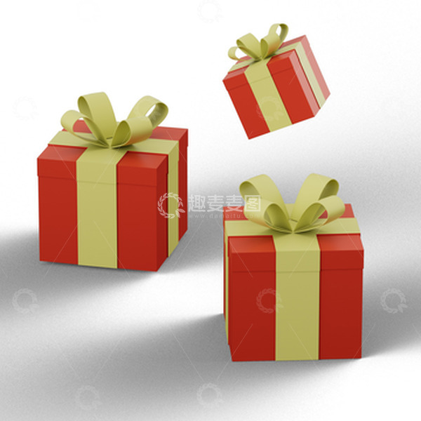 源文件下载【趣麦麦图】圣诞礼物盒蝴蝶结