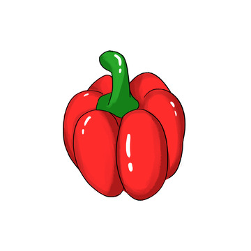 卡通红色太空椒彩椒辣椒手绘图