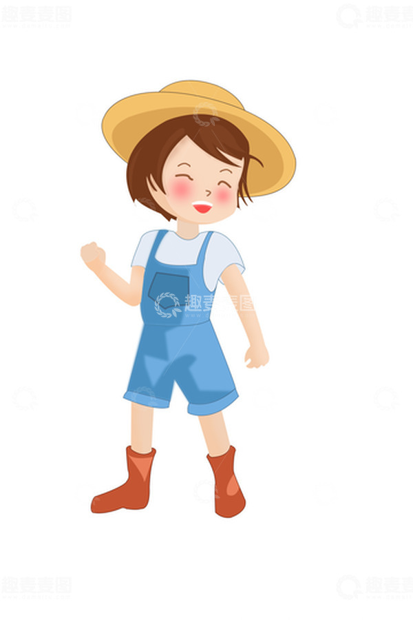 源文件下载【趣麦麦图】可爱的小女孩夏天卡通微笑