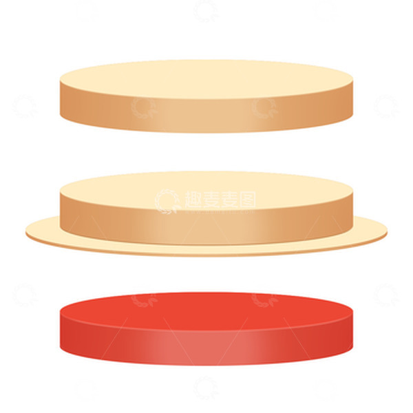 源文件下载【趣麦麦图】红色电商装饰素材立体展台素材