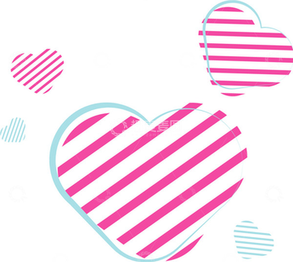 源文件下载【趣麦麦图】粉色漂浮平面爱心插画矢量