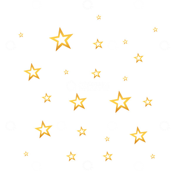 源文件下载【趣麦麦图】金色手绘电商金色五角星漂浮素材