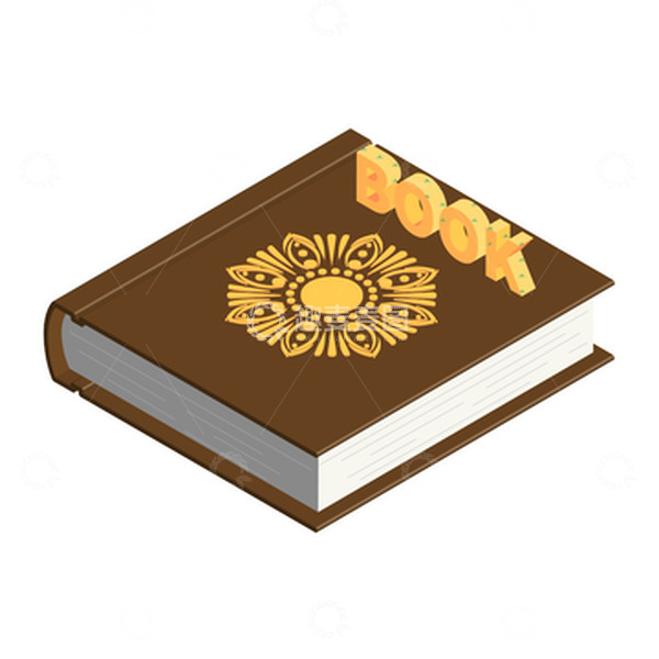 源文件下载【趣麦麦图】棕色书籍笔记花瓣立体