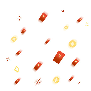 手绘红包金币漂浮电商装饰元素