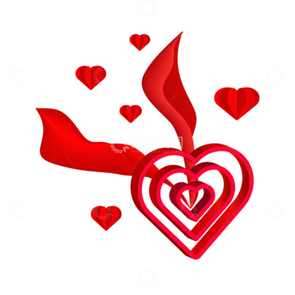 源文件下载【趣麦麦图】红色爱心感恩节装饰元素