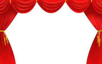 红色简约舞台年会幕布元素