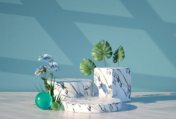 日常简约C4D小清新电商展台海报背景