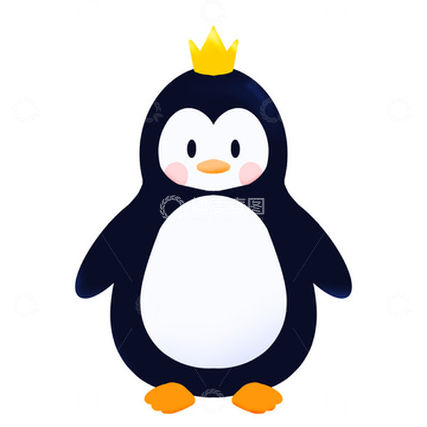 源文件下载【趣麦麦图】-黑色卡通企鹅