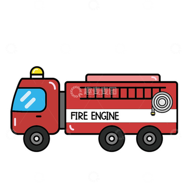 源文件下载【趣麦麦图】-糖果矢量卡通消防车