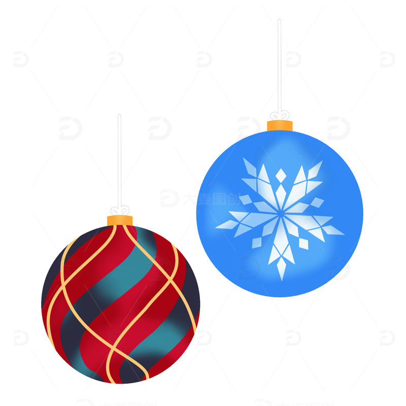 圣诞节圣诞树悬挂件吊坠圣诞球节日漂浮元素