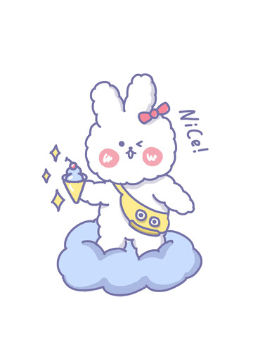 卡通日系兔子可爱兔年生肖2023手绘