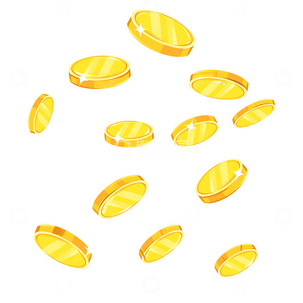 源文件下载【趣麦麦图】黄色调金色钱币电商促销扁平风漂浮元素