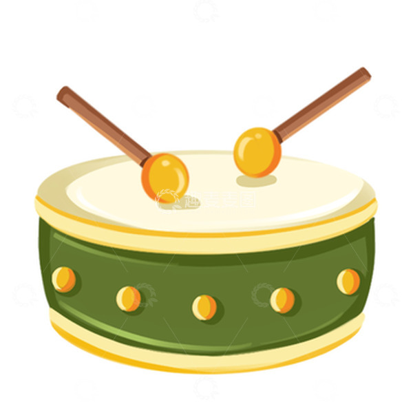 源文件下载【趣麦麦图】小清新卡通风扁平春节敲鼓打鼓鼓元素