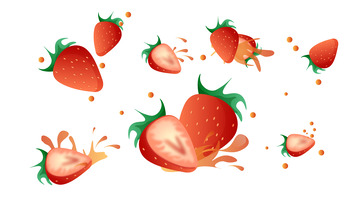 红色草莓元素