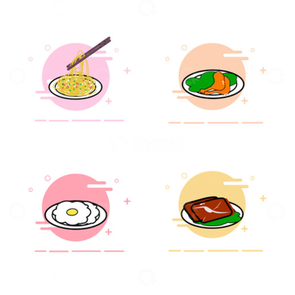 源文件下载【趣麦麦图】MBE风格菜品图标元素