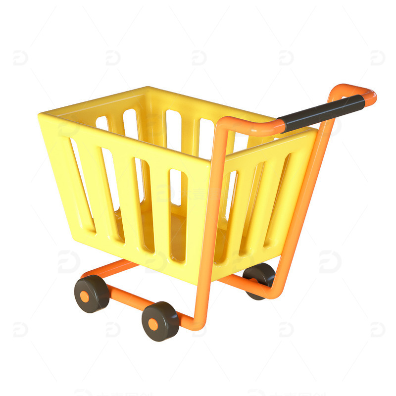 源文件下载【趣麦麦图】C4D电商购物车礼盒Oc渲染PNG素材