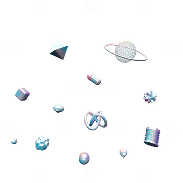 源文件下载【趣麦麦图】彩色C4D风格电商几何图形漂浮元素