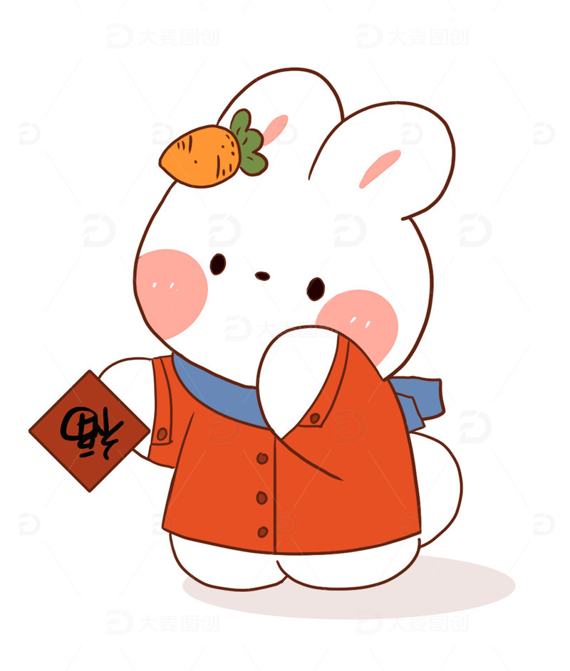2023年春节手绘卡通兔子