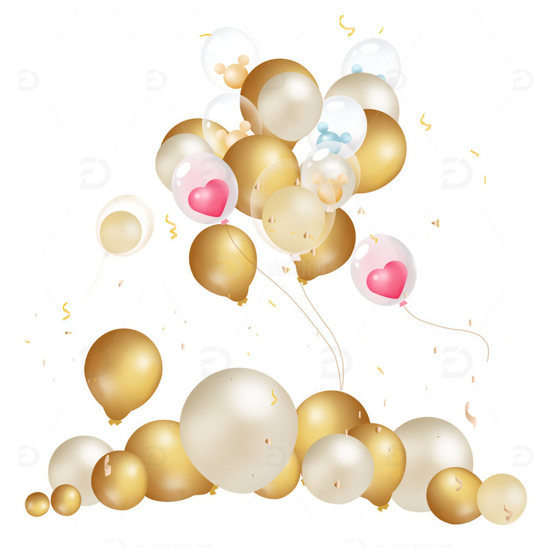 电商年会促销活动气球海报装饰素材