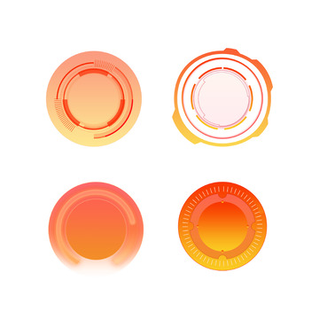 金红色数据框圆环标题框可视化