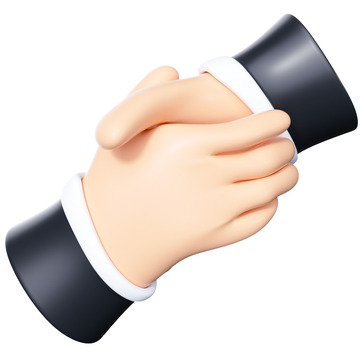 商务手势合作年会3D元素